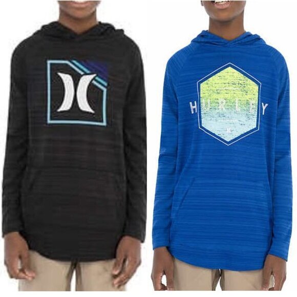 NWT - Hurley (set of 2) Performance Youth Hooded Long Sleeve Tee -Size L (14/16) - Picture 2 of 9